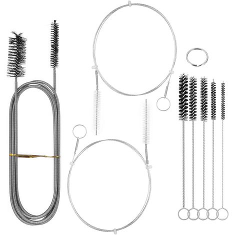 8 Pcs Furet Deboucheur Canalisation Professionnel, Brosse de Nettoyage Furet Plomberie Débouchage, Brosse Canalisation WC Déboucheur Toilette Drain de Cuisine Douche Drainage (1/5)