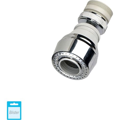 Economizzatore Atomizzatore Con Snodo Sferico Con Adattatore Maschio/Femmina Cromato e Bianco