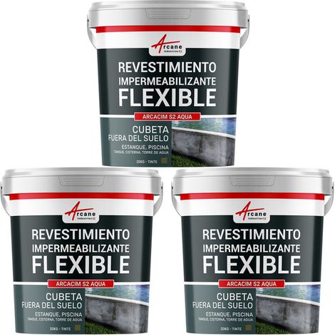 Revoque exterior impermeable: para piscina fuera de tierra, depósito, cisterna, tanque de agua - ARCACIM S2 AQUA