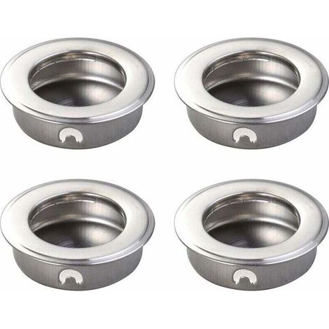 4 PCS 35mm Plat en Acier Inoxydable Encastré Encastré Tirez Le Doigt Insérez La Porte Coulissante Poignée Cabinet Tirer Tiroir Matériel (1/4)