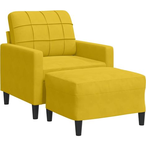 Maison Exclusive - Sessel mit Hocker Gelb 60 cm Samt