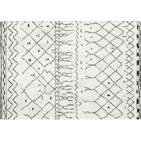 Tapis blanc à poils longs en polypropylène 120 x 170 cm