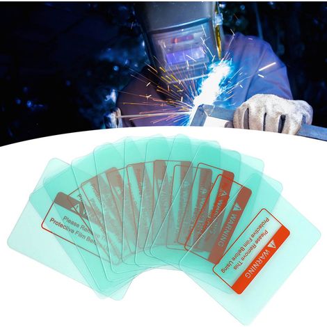 Lot de 10 plaques de protection transparentes soudées à coins arrondis pour casque, 116 x 90 mm. (1/5)