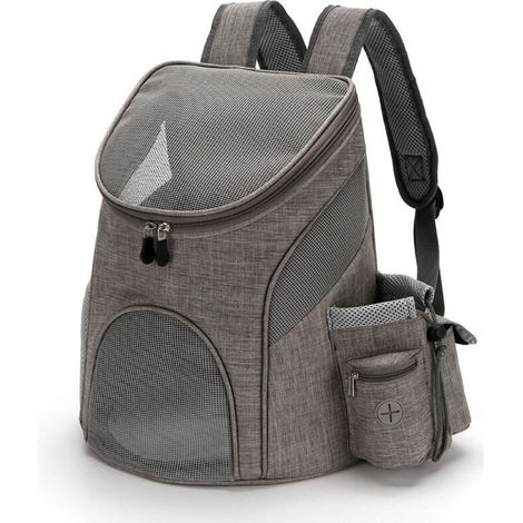 Sac de transport pour animaux de compagnie – Compartiment friandises – Bouteille d'eau incluse – Respirant et approuvé par compagnies aériennes (1/5)