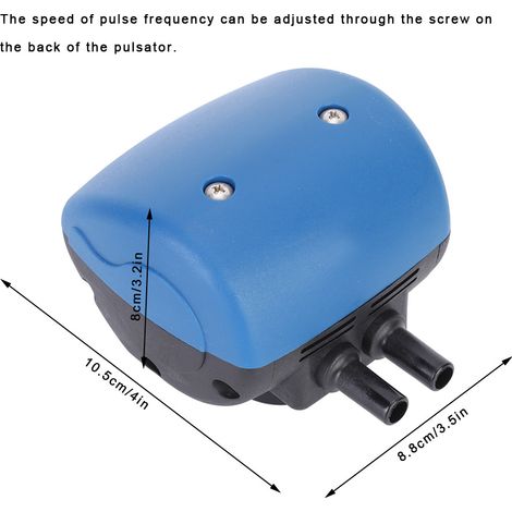 Pulsador para máquina de ordeño neumática de 2 canales para ganado vacuno y ovino – Accesorio agrícola de plástico con una relación de pulsación de 60:40, dimensiones 8,8 x 8 x 10,5 cm, peso 304 g (1/5)
