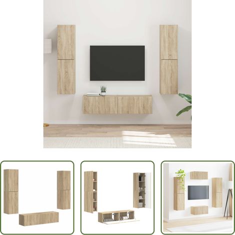 Rangement -  Ensemble meuble TV 6 pcs Chêne Sonoma Bois d'ingénierie (1/5)