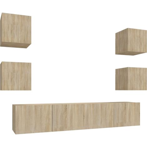 Maison Exclusive - 6-tlg. TV-Schrank-Set Sonoma-Eiche Holzwerksto