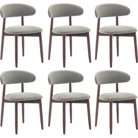 COLAMY 6er Set Esszimmerstühle, robust und elegant, im minimalistischen skandinavischen Stil, ideal für Esszimmer und Küche, Grün