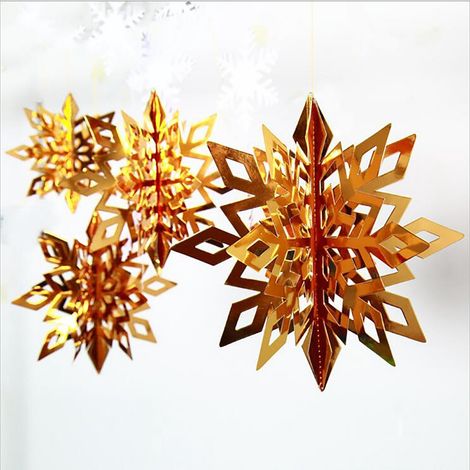 Guirlande De Flocons De Neige En Carton - Décoration 3D Pour Noël Et Fêtes - Idéal Pour Arbre, Mur, Couloir - Lot De 6 Pièces (1/3)