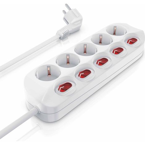 BEARWARE Steckdosenleiste Mehrfachsteckdose Steckerleiste 3680W, 5-fach (1/5)