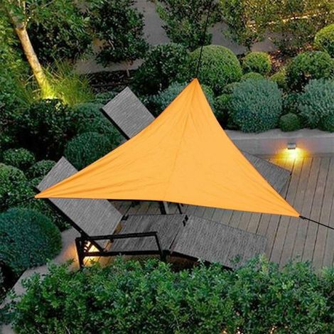 – Dreieckiges Sonnensegel 4x4 m – Wasserdichtes HDPE-Gewebe – 90 % UV-Schutz – Strapazierfähig und atmungsaktiv für Terrassen und Balkone – Orange (1/4)