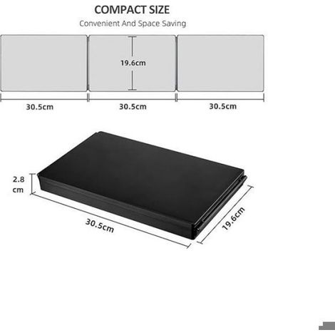 Miroir 360 degrés Miroir 3 faces pliable Miroir 3 Voies noir miroir grossissant miroir mural Portable tri-pli réglable et Pliable (1/4)