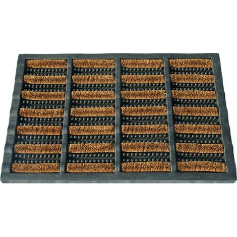 Tapis grattant en coco et caoutchouc renforcé 40 x 60 cm – Résistant à l'humidité – Pour intérieur et extérieur abrité – Entretien facile – Id Mat (1/6)