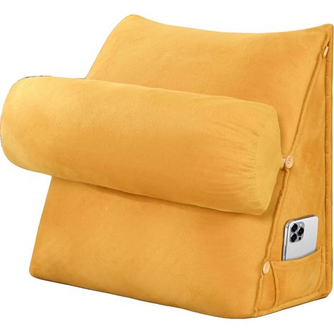 Rückenstützkissen, verstellbar, ergonomisches Design, Gelb, 60x22x50cm-d (1/2)