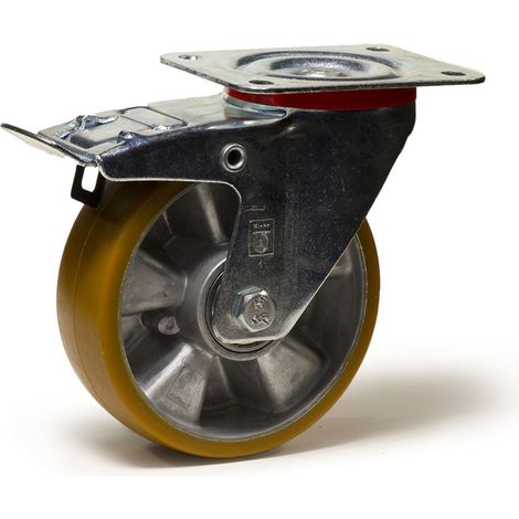 Roulette pivotante à frein diamètre 125 mm polyuréthane FORTHANE® - 250Kg