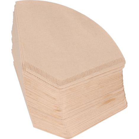 Fächerförmige Kaffeefilter, ungebleicht, naturbelassen, 100 Stück, für manuelle Filterkaffeemaschinen, Größe 2-4 Personen (1 Packung mit 100 Stück) (1/5)