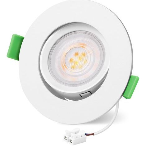 Spot Encastrable - 5 W - 2700 K - Pivotant 45° - IP44 - Pour Salle De Bain Et Salon - 1 Pièce (1/5)