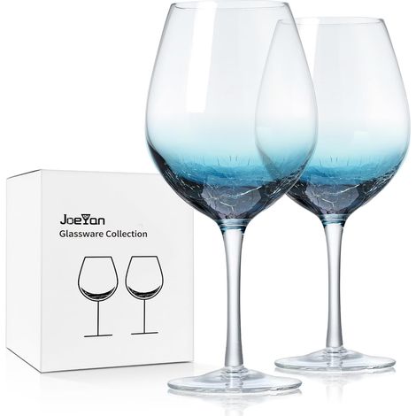 Verres à Vin Bleus Craquelés 630 ml