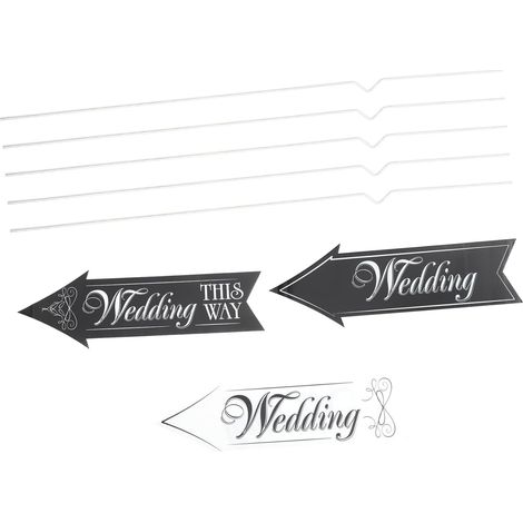 Panneau de Direction de Mariage Flèche avec Tiges, Décor Extérieur Pp (1/5)