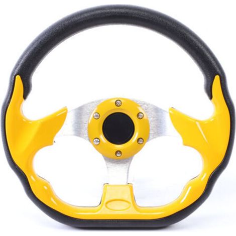 Tbest Volant Voiture Sport Universel,Volant Plat Sport Voiture 32 Cm,Volant À Libération Rapide,Volant De Sport De Voiture 320Mm12.5In avec Bouton De Klaxon en Aluminium PVC Accessoire Universel