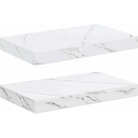 Maison Exclusive - Wandregal 2 pcs Weiß Marmor 40 x 23,5 x 4 cm H