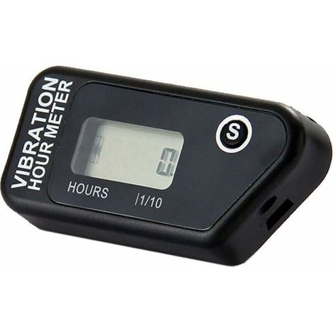 Numérique Vibration Compteur d'Heure Complet Imperméable À L'eau Réinitialisable Vibration Compteur d'Heures Sans Fil pour Toutes Vibrantes Machine Moto Snowmobil ATV (noir) (1/4)