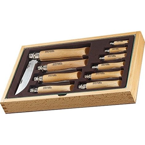 Messer Set opinel inox 10 Stück Verriegelungsmechanismus