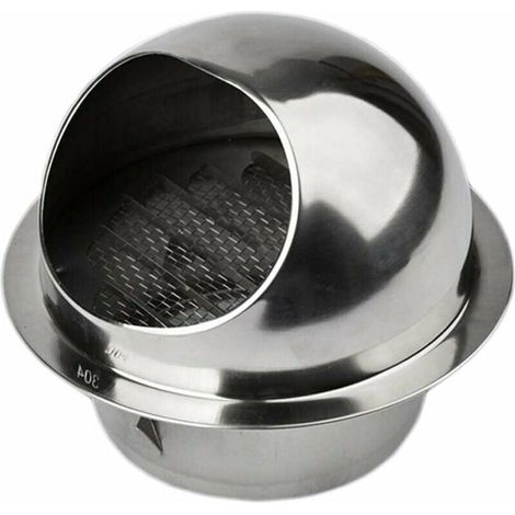 royaluxe -Aérat Rond avec Grille en Acier Inoxydable Grille Ronde Couvercle de Ventilation Sortie d'évacuation Mural Bouches d'aération 100mm (1/5)