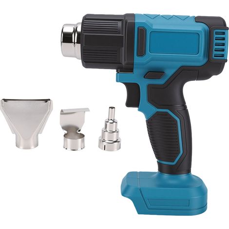 Pistolet thermique sans fil pour batterie Makita 18 V, air chaud, affichage numérique LCD, température réglable, débit d'air 122 ℉-1022 ℉, rétrécissement de la peinture en PVC, bleu