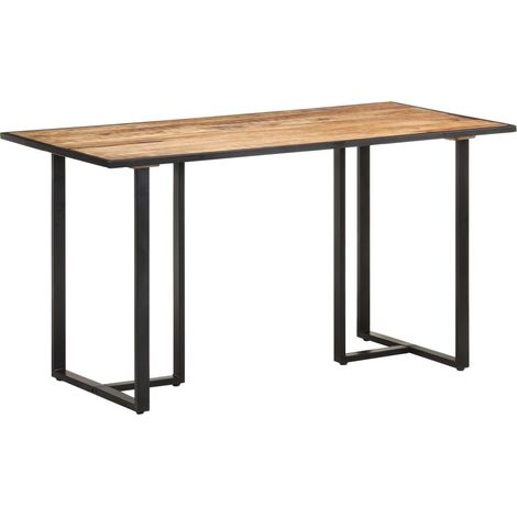 Table de salle à manger 140cm Bois de manguier brut (1/5)