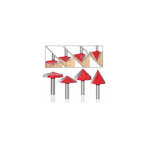 6-teiliger gerader V-Nut-Fräser, 60°, 90°, 120°, 8 mm Schaft, 3D-V-förmiger Holzfräser, CNC-Gravur-Fräser - Crezuo