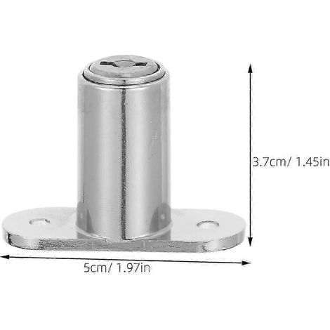 Verrou à piston pour tiroir de porte coulissante lot de 2 en alliage de zinc argenté. (1/4)