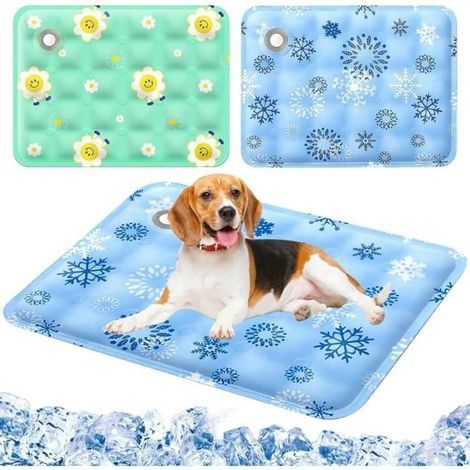Lot de 2 tapis rafraîchissants pour chien et chat 40 x50cm Avec gel activé par l'eau Couverture auto-rafraîchissante pour chien et (1/5)
