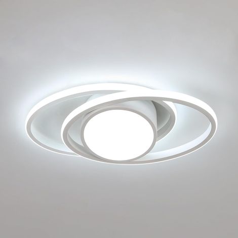 COMELY Plafoniera LED Moderna 39W, Creativa Doppia Ellisse, Diametro 39cm, per Camera da Letto, Salotto, Cucina, Corridoio, Ingresso - Bianco - Luce Bianca 6500K (1/5)