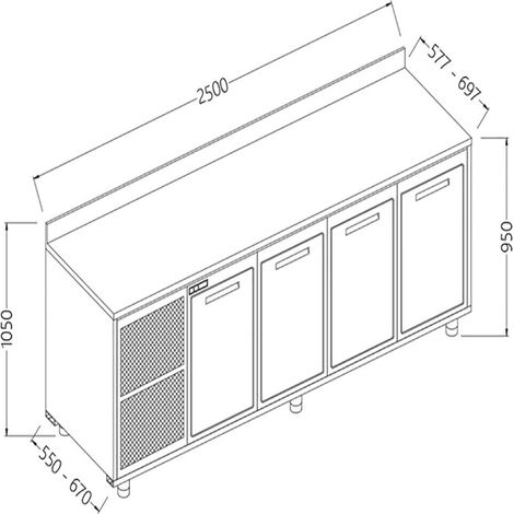 Meuble -arrière neutre avec dosseret - Diamond