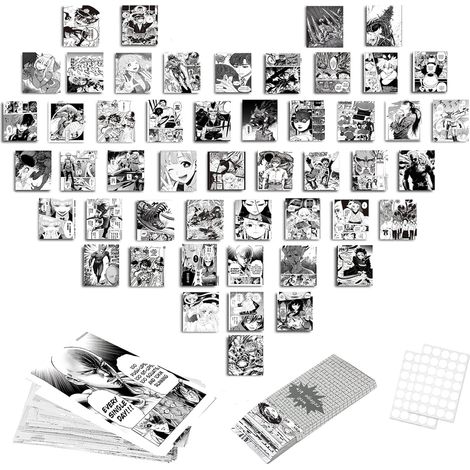 60 Pcs Wall Collage Kit, Anime Aesthetic Photo Collage,Anime Poster Manga Kit Pour Décoration de Chambre, Murale Dortoir Fille et Garçon, 15x10x2cm (1/5)