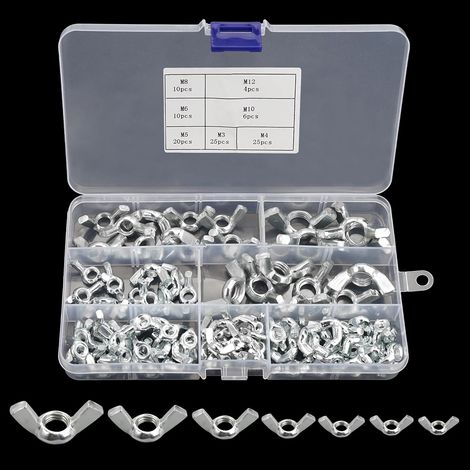 Lot de 100 écrous à ailettes en acier inoxydable M3 M4 M5 M6 M8 M10 M12 (1/5)