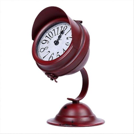 Horloge de bureau rétro européenne, ornement d'horloge artisanal, objet de décoration pour bureau (1/5)