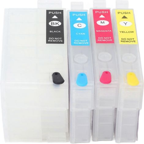 Cartouche d'encre 4 couleurs avec puce permanente, recharge pour imprimantes, cartouches de remplacement, noir, cyan, magenta, jaune