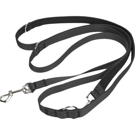 Correa Correa ajustable manos libres, Correa doble nailon 243 cm, Correa Correa entrenamiento resistente duradera, medianos grandes (Negra) (1/5)