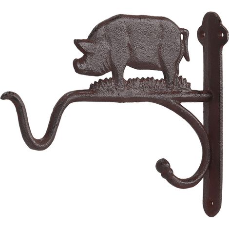Esschert Design Hanging Basket Haken Schwein - Gusseisen (1/2)