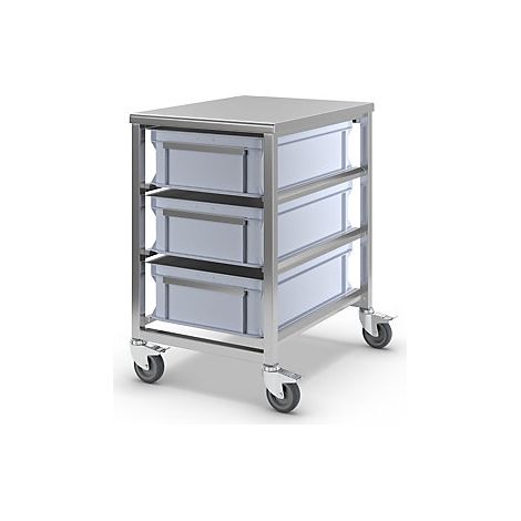 kaiserkraft Carrello per contenitori in acciaio inox 3 (1/2)