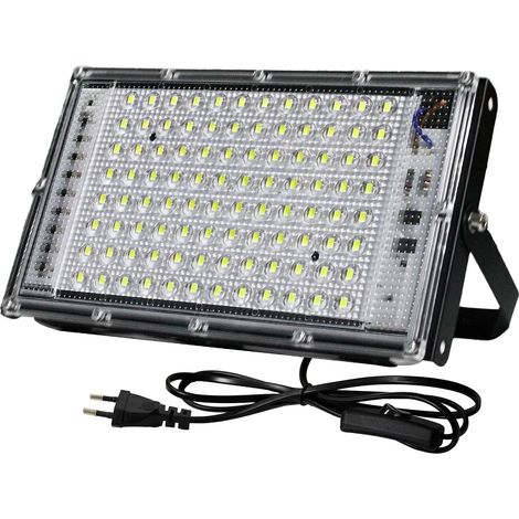 Projecteur led Extérieur 100W, Spot LEDs Extérieur 6500K Blanc Froid, 10000LM Projecteur LED, IP66 étanche Eclairage Leds Pour Jardin Garage Cour Stade Usines Chemins [Classe énergétique F] (1/5)