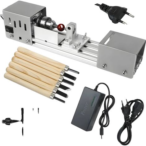 Tour à bois mini, 8000 RPM, contrôle de précision, 220V (1/2)