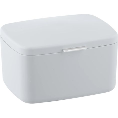 Boîte avec Couvercle Barcelona Blanc - Panier de Rangement, Panier de Salle de Bain avec Couvercle, Capacité: 2.479 l, Plastique (TPE), 19.5 x 11 x 16 cm, Blanc (1/4)