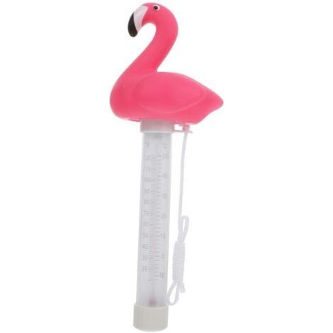 Thermomètre de piscine en forme de flamant rose - Mesureur de température pour étang et piscine (1/5)