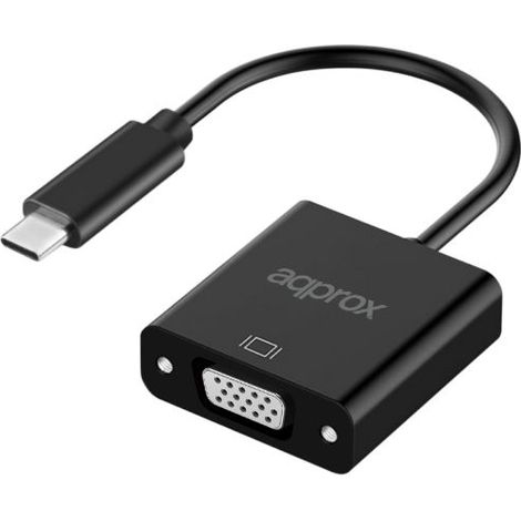 El APPC50 es un adaptador USB Tipo C (macho) a VGA (hembra). Soporta una resolución máxima de 1080P/60Hz y es compatible con portátiles y smartphones