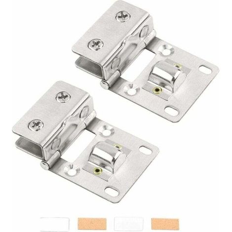 Zwei Sets Glastürscharniere, hochwertige Edelstahl-Glastürklemmscharniere für Badezimmer, Dusche, Schrank, Küche, Vitrine, Dusche ohne Bohren - Grau, (1/4)