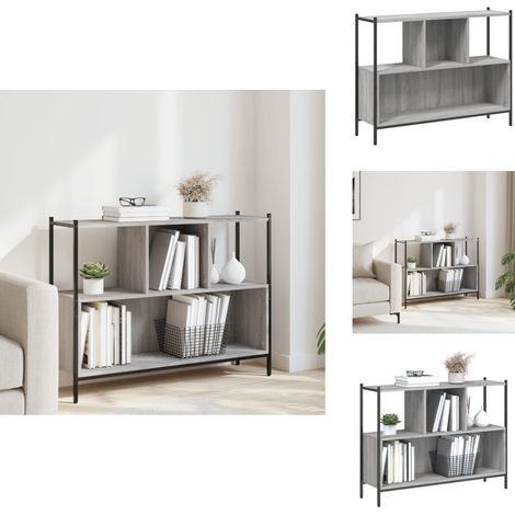 Bücherregal Grau Sonoma 102x28x77,5 cm Holzwerkstoff - BucheRegal - Regal Grau - Holzregal - Wohnzimmermöbel - Aufbewahrungslösung (1/5)
