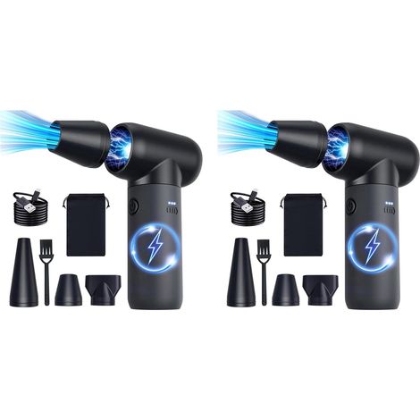 2X à Air Comprimé, Souffleur Sèche-Linge 180 000 Tr/Min, D'Air Électrique Portable à 3 Vitesses, pour Séchage Voiture, Nettoyage Clavier et L'Ordinateur (1/5)